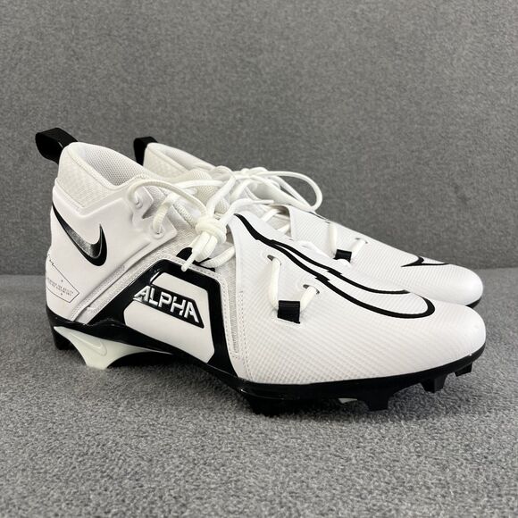 Nike Alpha Menace Pro 3 Mid Men's Football Cleats WHT/BLK CT6649-100 Size 14 - Picture 1 of 16